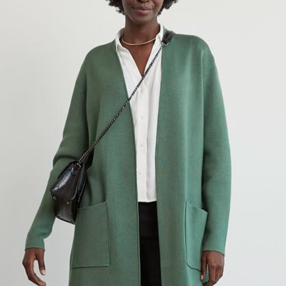 RW&Co. Open Front Pocket Cardigan Knit Blazer